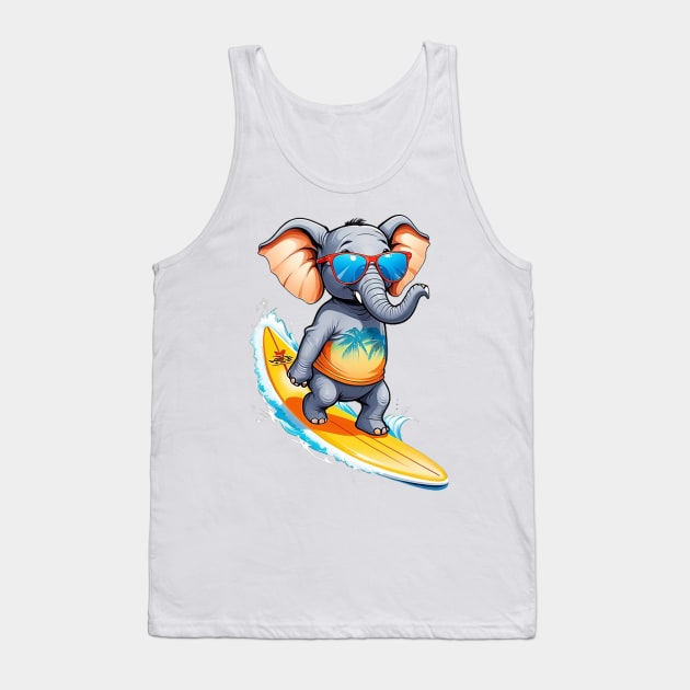 Surfing Elephant Tank Top by likbatonboot